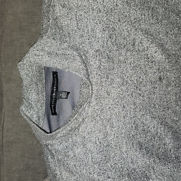 WHBM size small. Gray subtly sparkly metallic mockneck dress with bell sleeves. - Picture 5 of 7